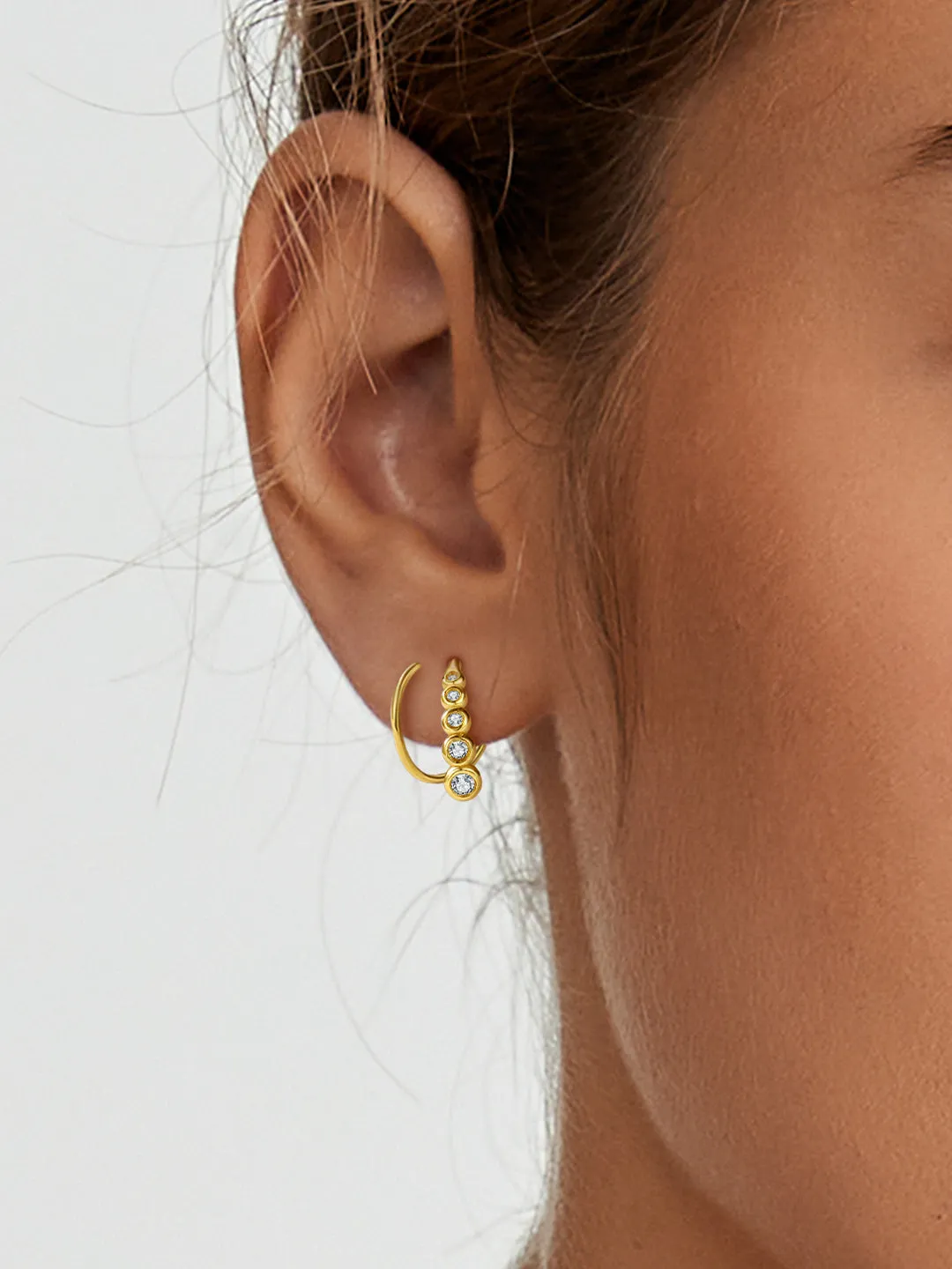 Crystal Double Hoops