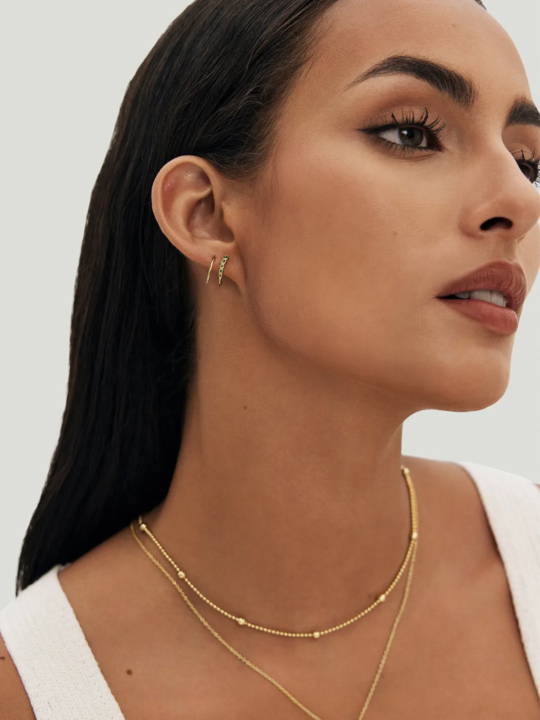 Crystal Double Hoops