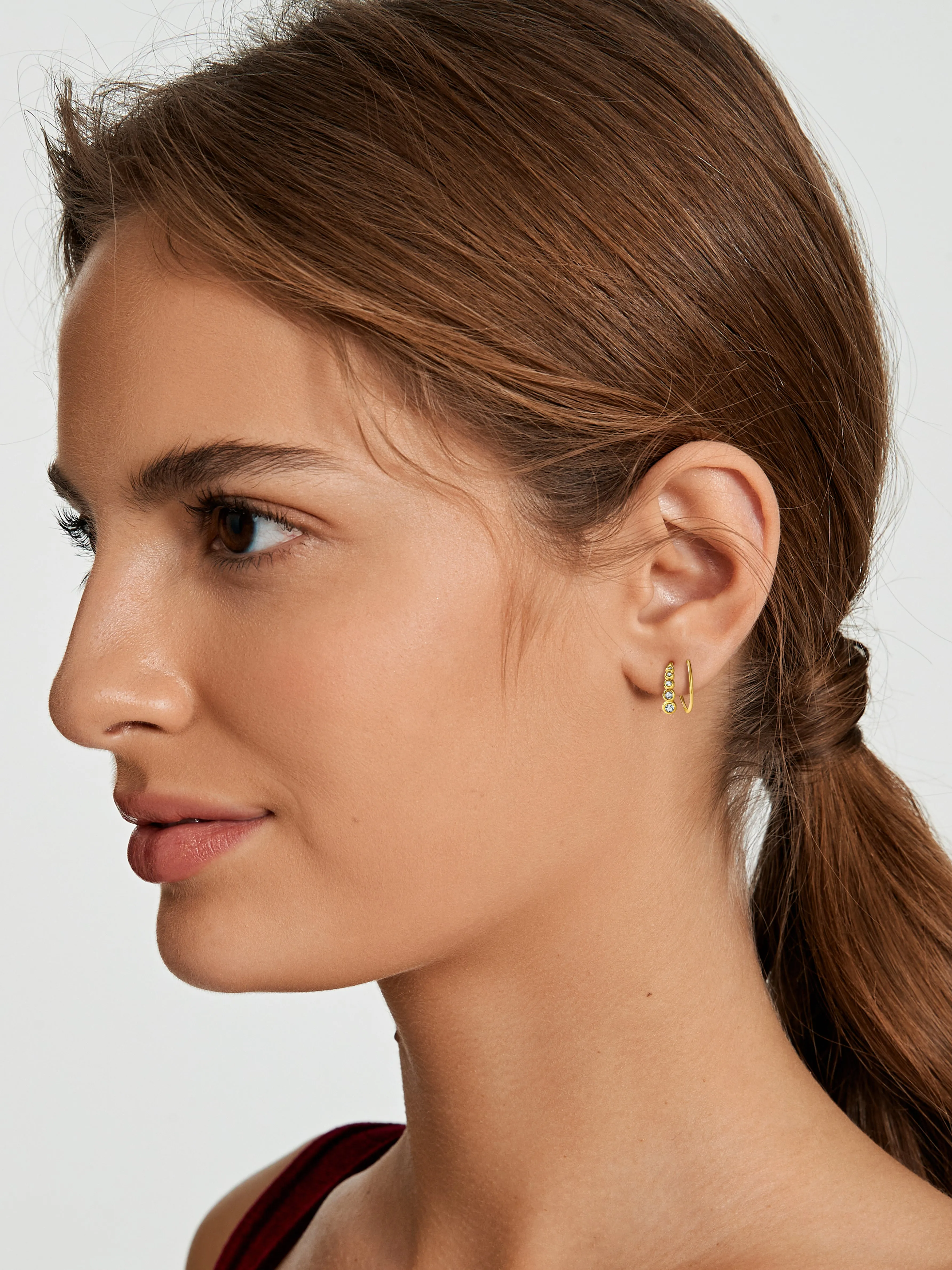 Crystal Double Hoops