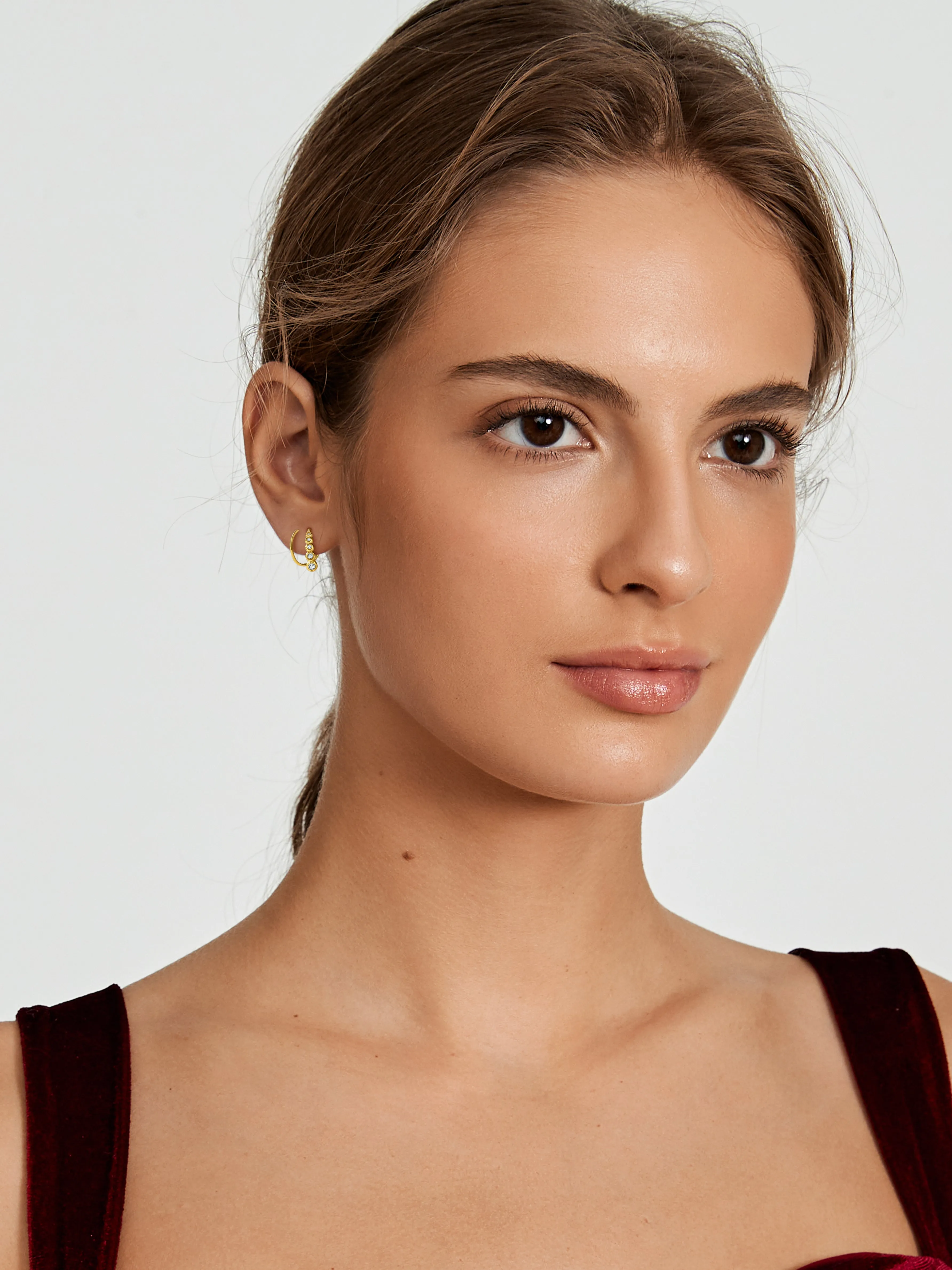 Crystal Double Hoops