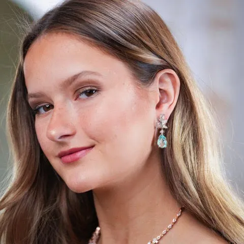 Crystal Tear Drop Earrings - Jessica