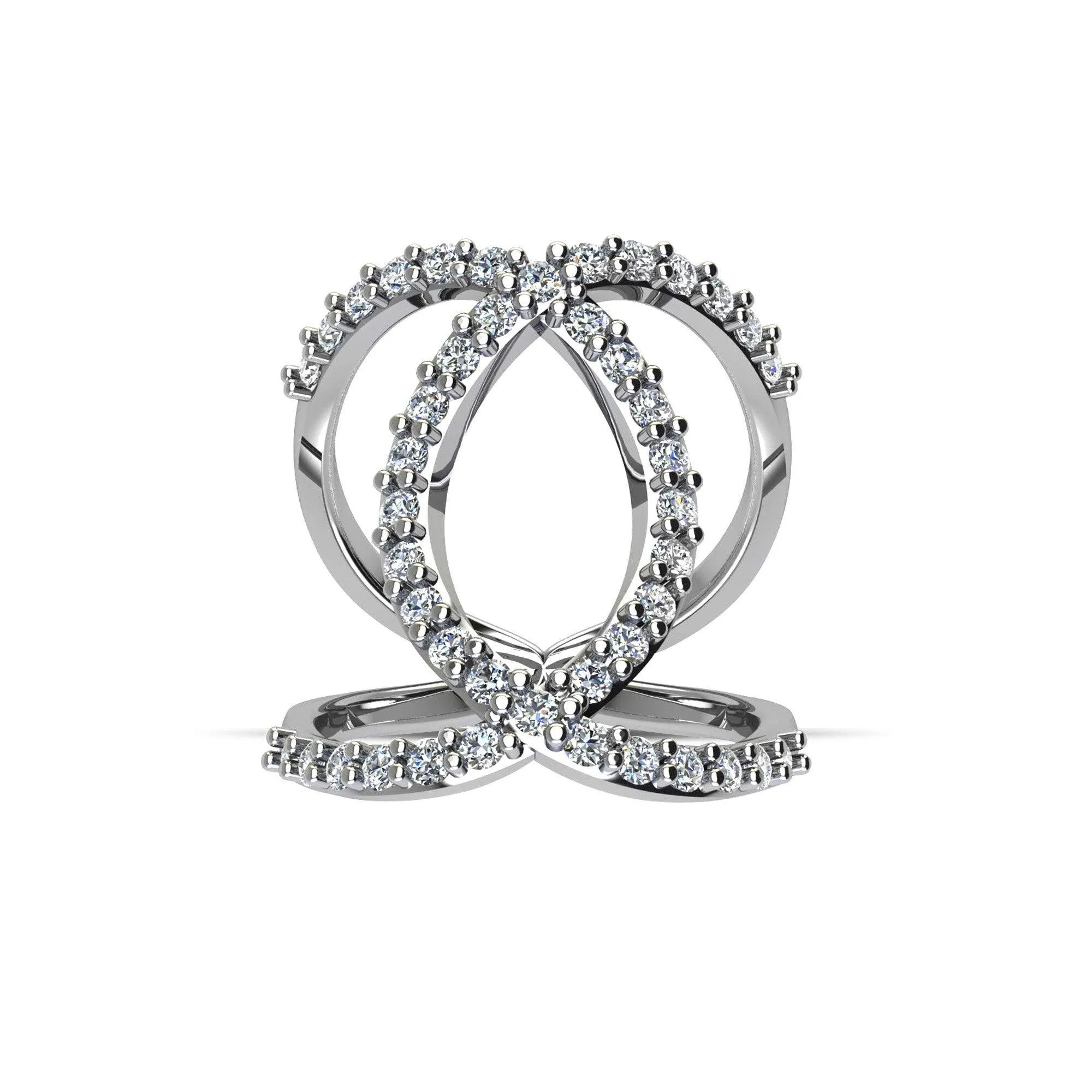 Cubic Zirconia Fashion Geo Ring in Sterling Silver