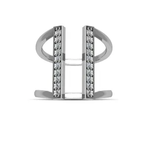 Cubic Zirconia Fashion Geo Ring in Sterling Silver