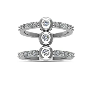 Cubic Zirconia Fashion Geo Ring in Sterling Silver
