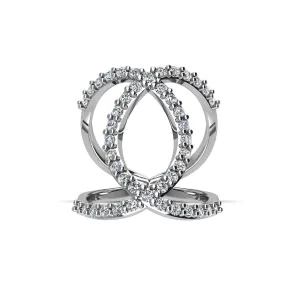 Cubic Zirconia Fashion Geo Ring in Sterling Silver