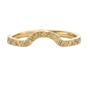 Curved Eternity Ring With Engraved Geometric Pattern