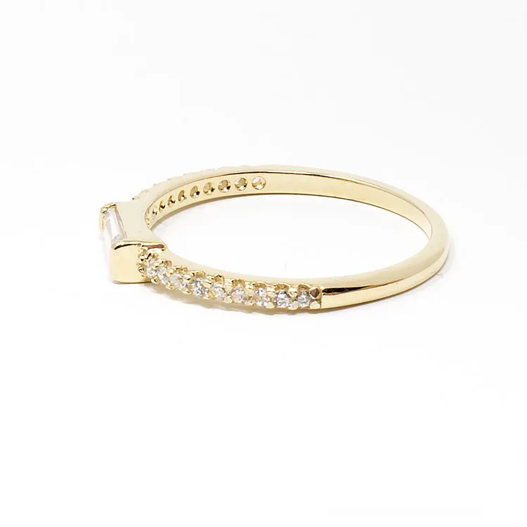 CZ Baguette Stacking Ring - Gold or Silver