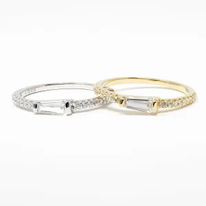 CZ Baguette Stacking Ring - Gold or Silver