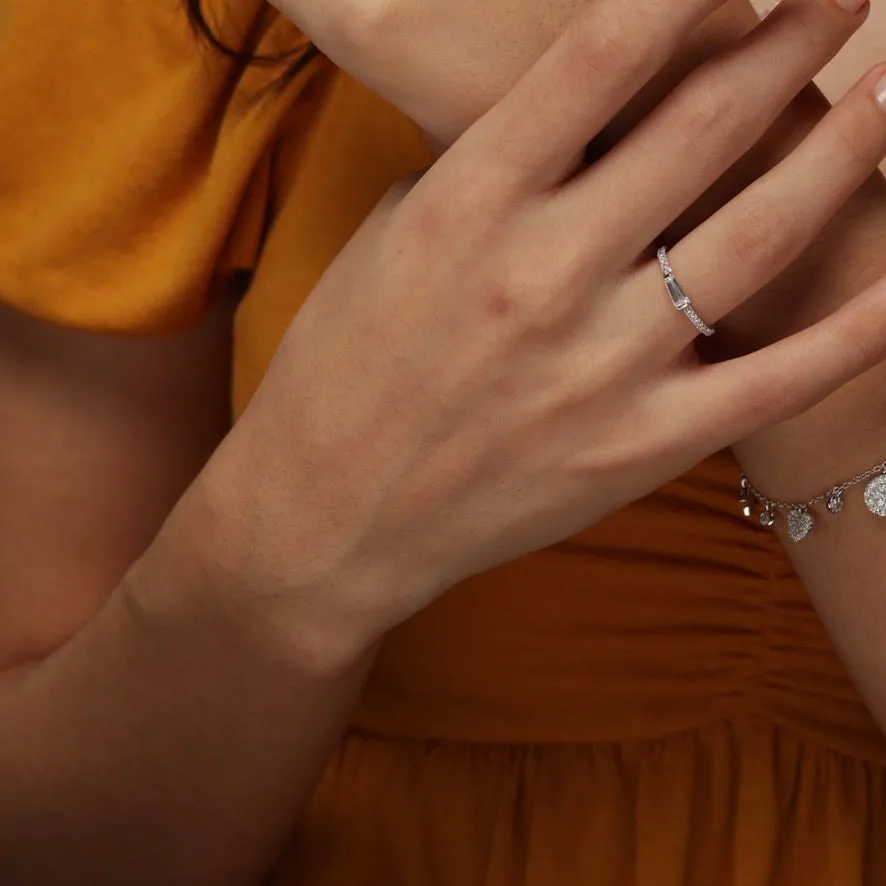 CZ Baguette Stacking Ring - Gold or Silver