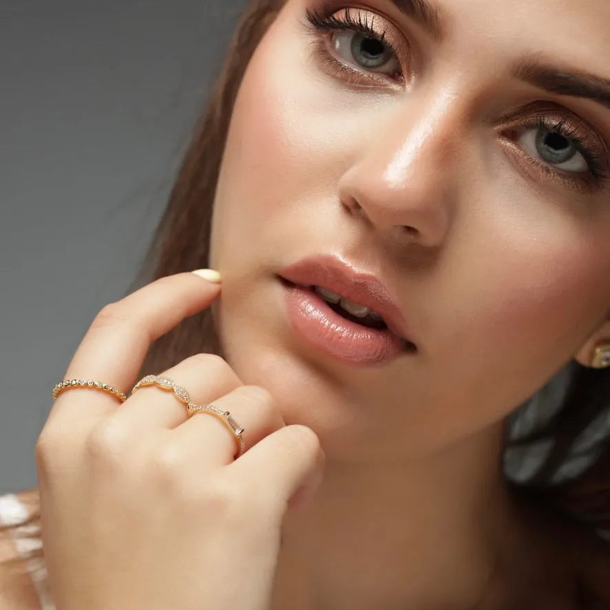 CZ Baguette Stacking Ring - Gold or Silver