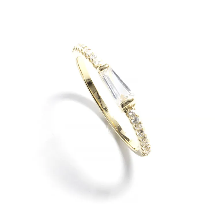 CZ Baguette Stacking Ring - Gold or Silver