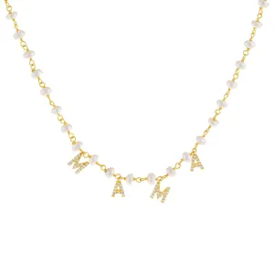 CZ Mama Pearl Necklace