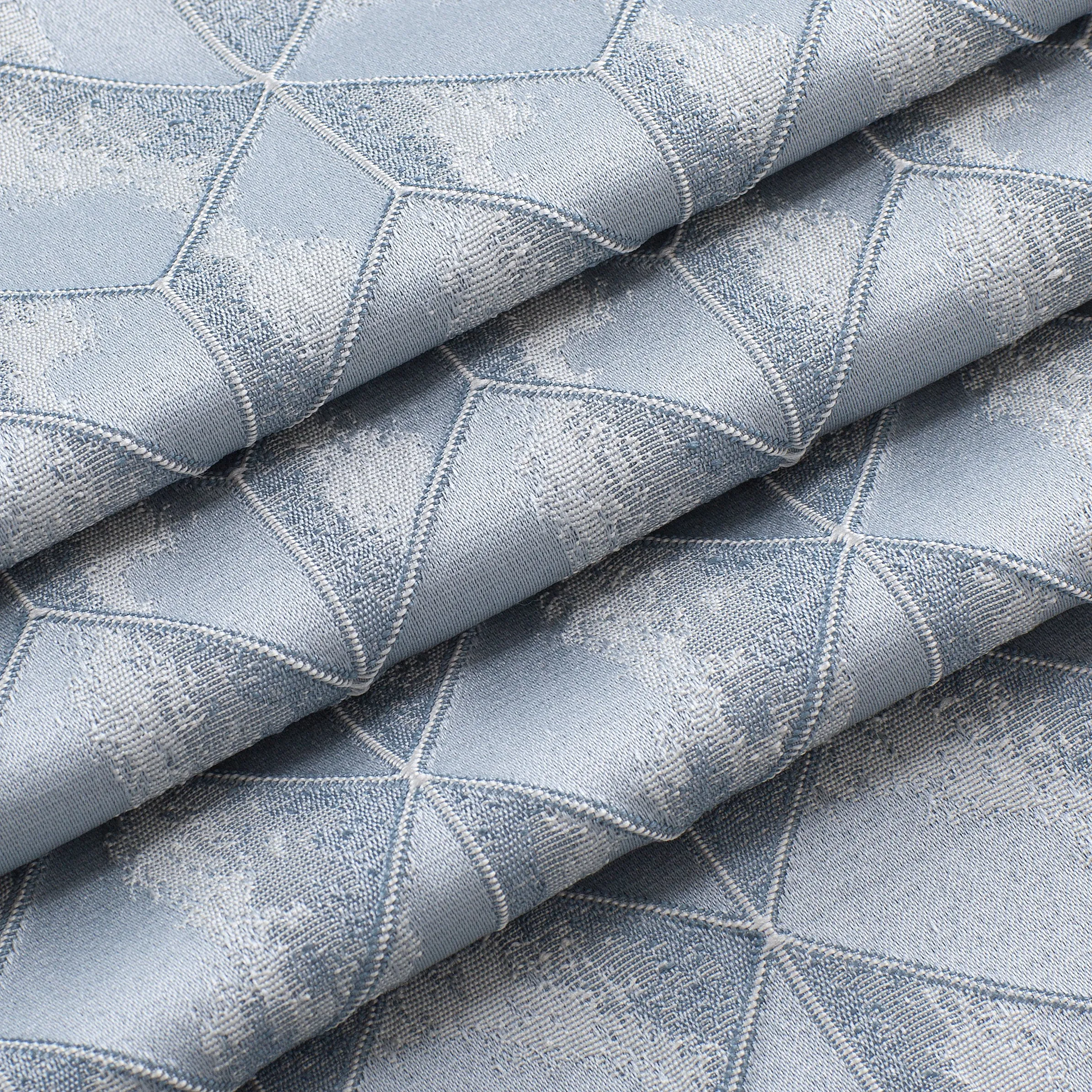 Dainty Home Topaz 3D Embossed Textured Lustrous Lurex Geometric Designed Fabric Shower Curtain