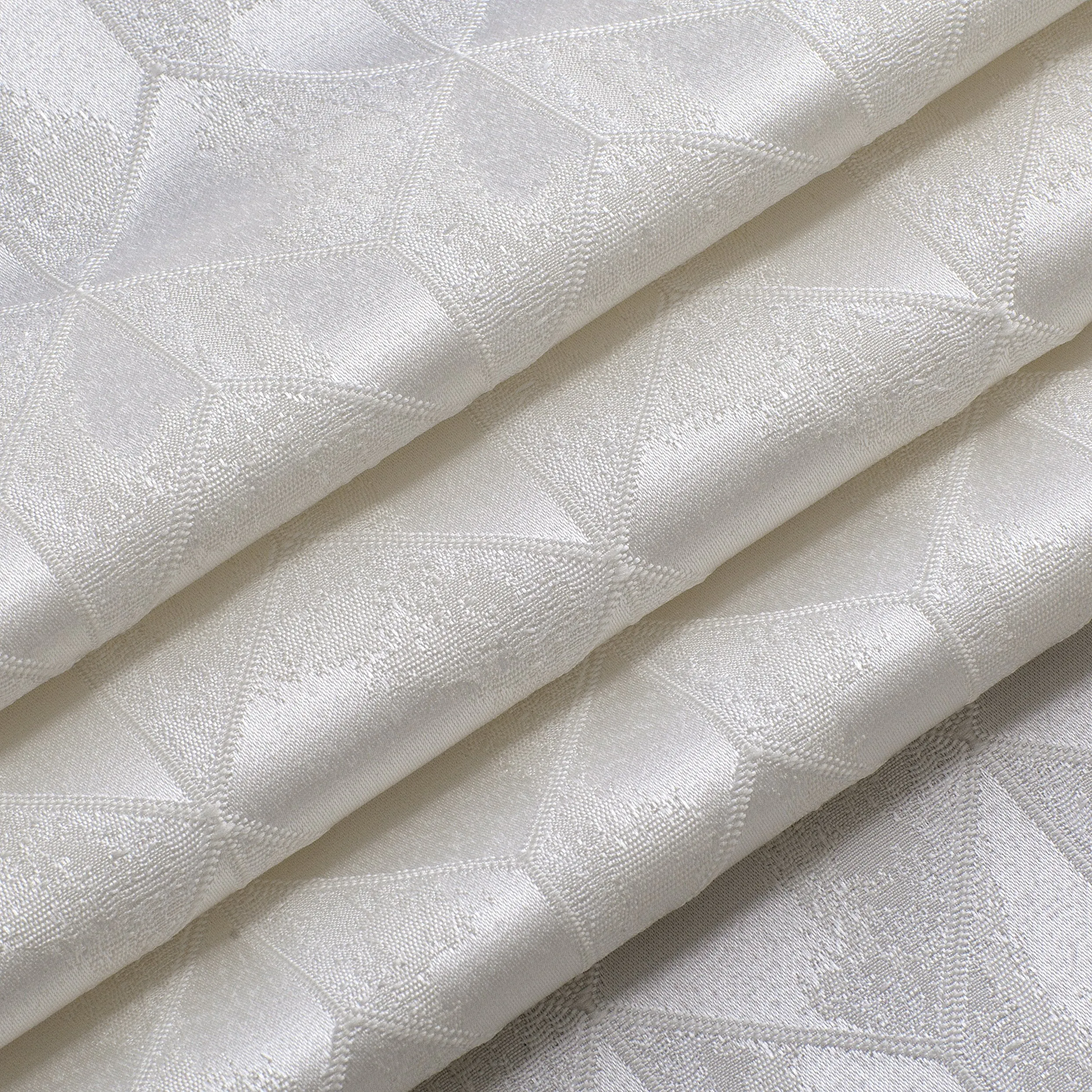 Dainty Home Topaz 3D Embossed Textured Lustrous Lurex Geometric Designed Fabric Shower Curtain