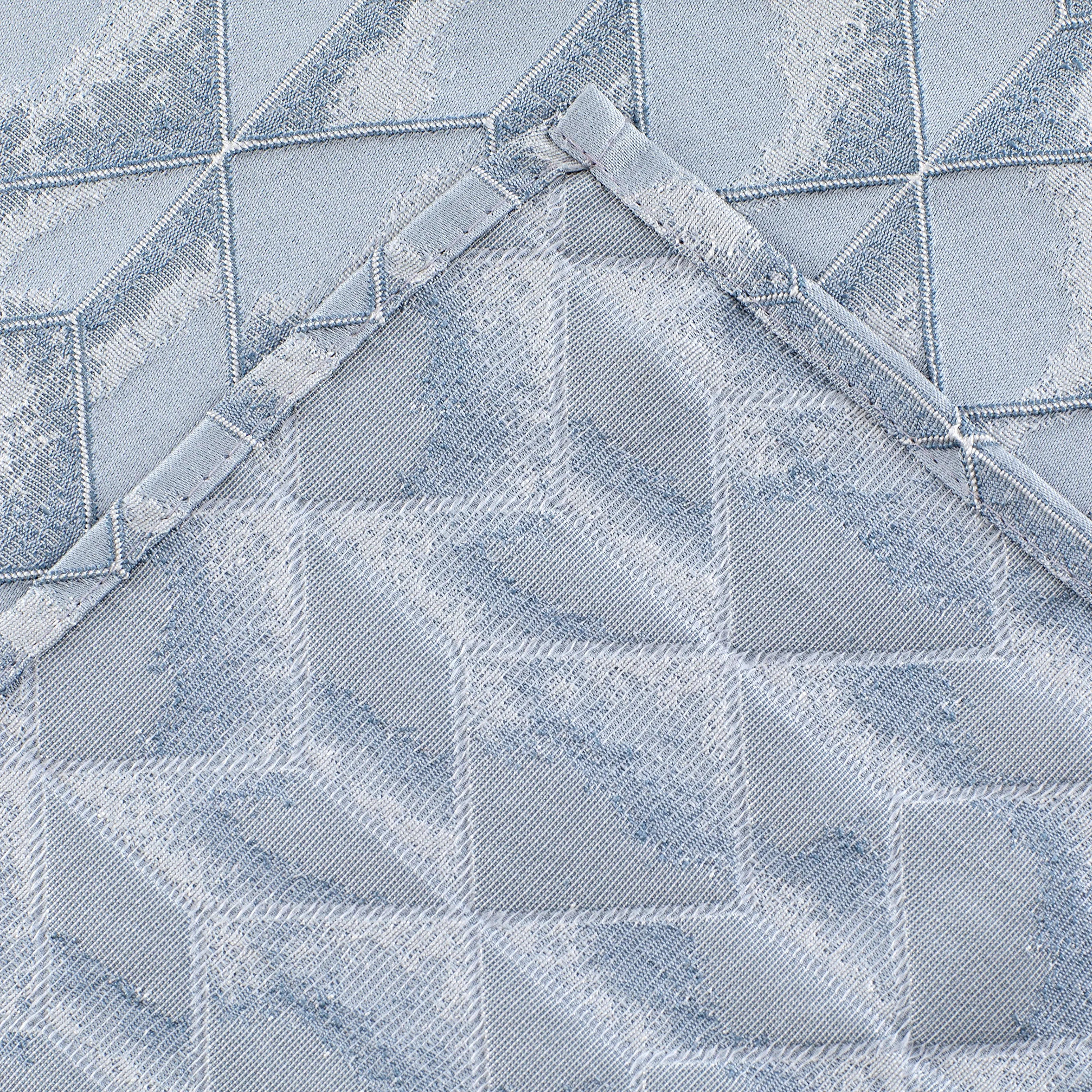 Dainty Home Topaz 3D Embossed Textured Lustrous Lurex Geometric Designed Fabric Shower Curtain