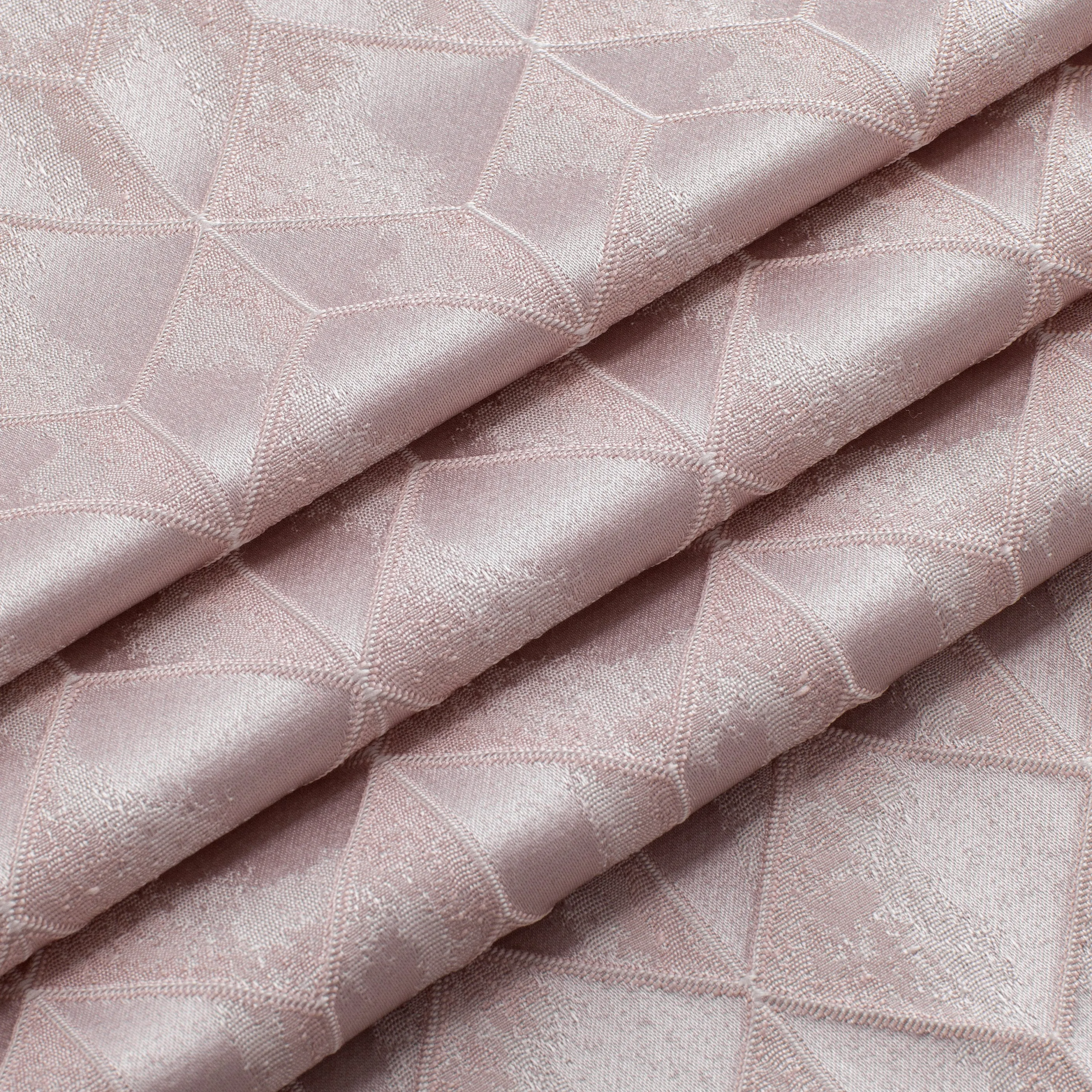 Dainty Home Topaz 3D Embossed Textured Lustrous Lurex Geometric Designed Fabric Shower Curtain