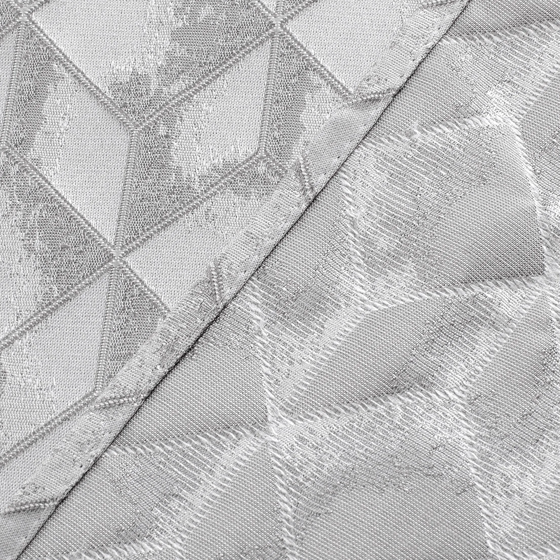 Dainty Home Topaz 3D Embossed Textured Lustrous Lurex Geometric Designed Fabric Shower Curtain