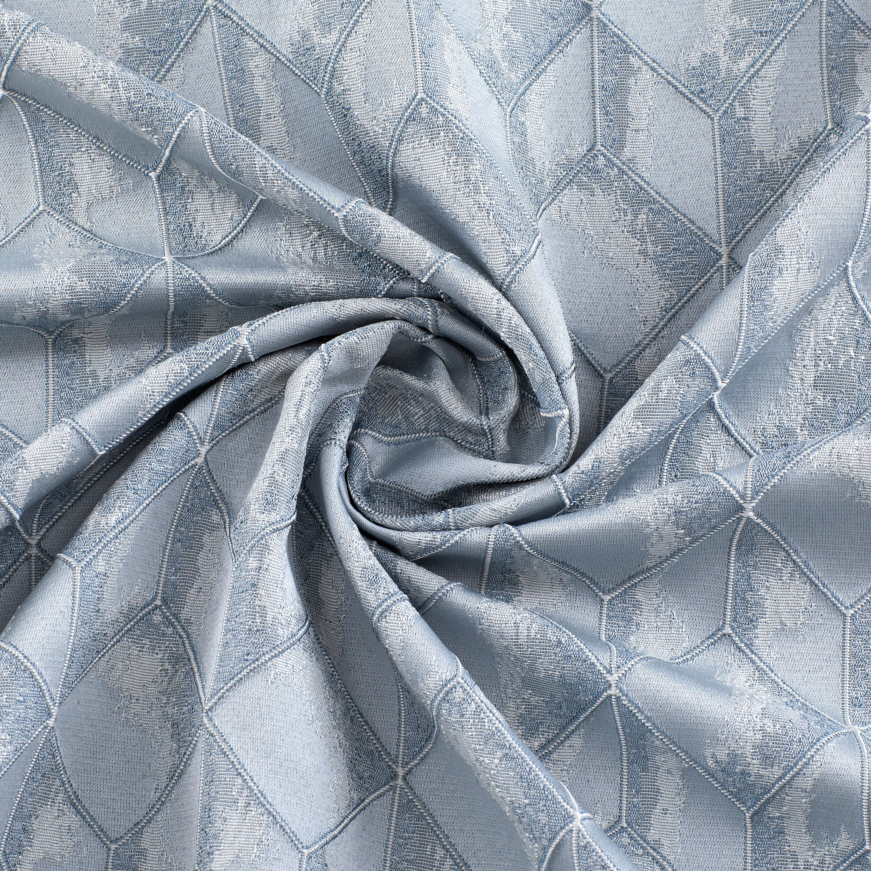 Dainty Home Topaz 3D Embossed Textured Lustrous Lurex Geometric Designed Fabric Shower Curtain