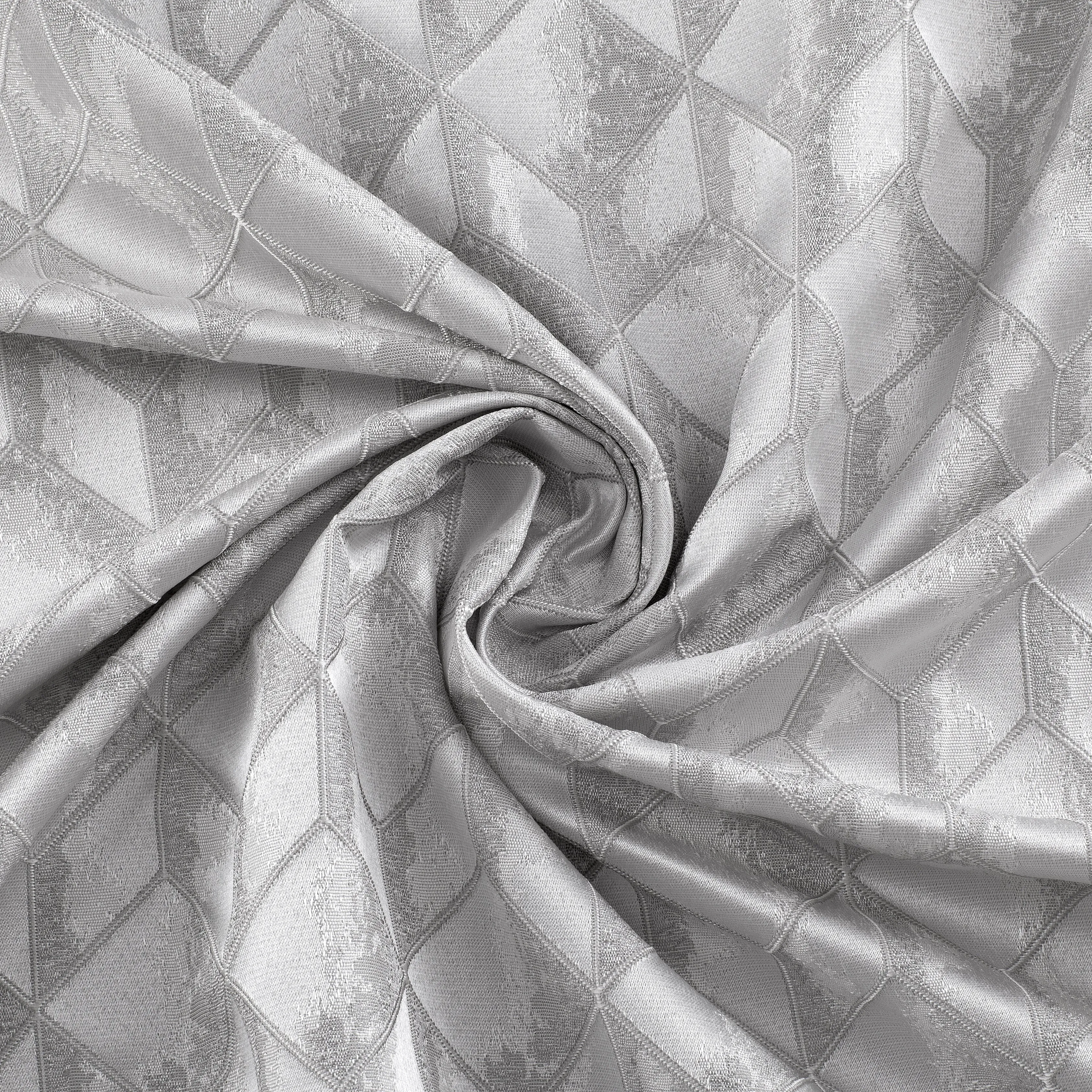 Dainty Home Topaz 3D Embossed Textured Lustrous Lurex Geometric Designed Fabric Shower Curtain