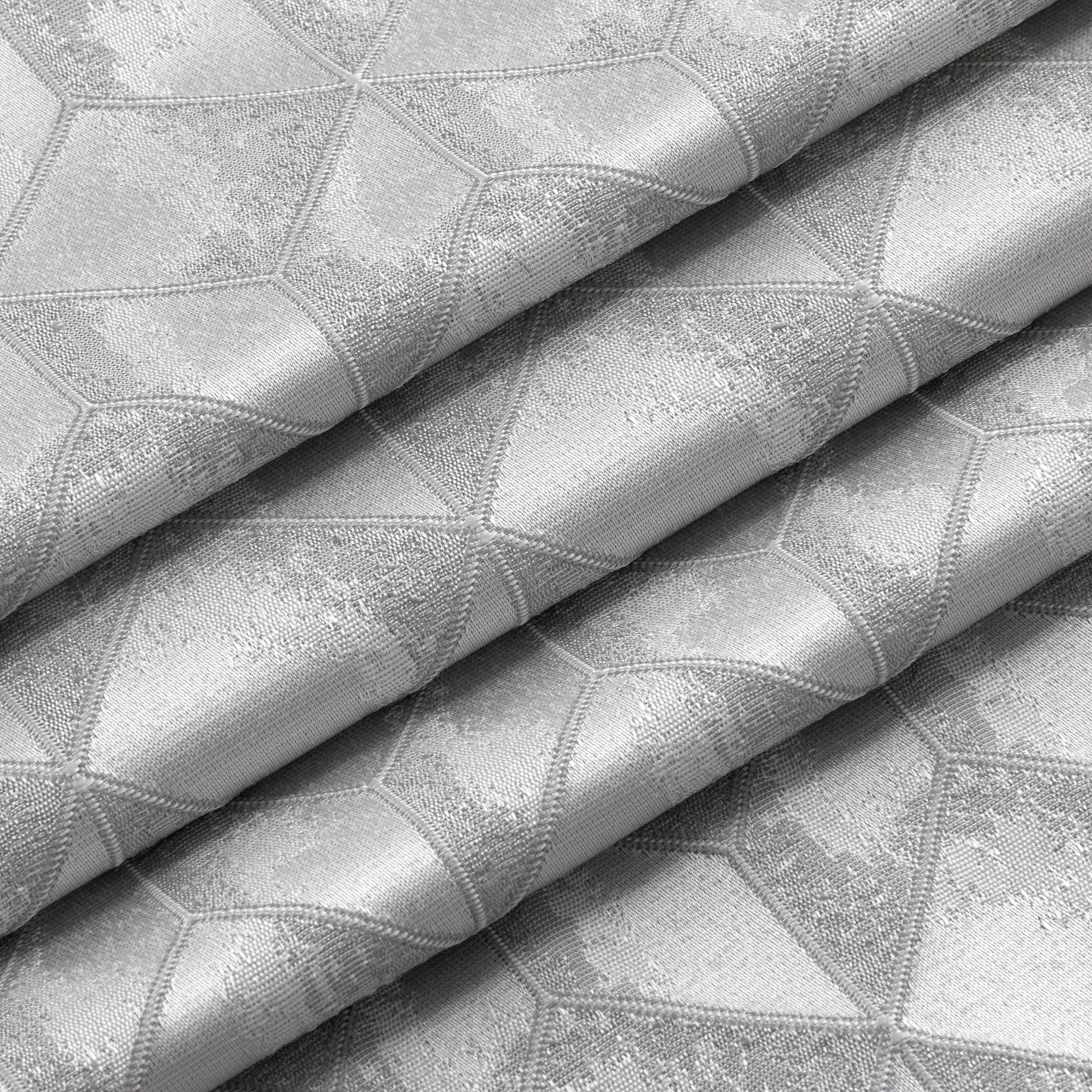 Dainty Home Topaz 3D Embossed Textured Lustrous Lurex Geometric Designed Fabric Shower Curtain