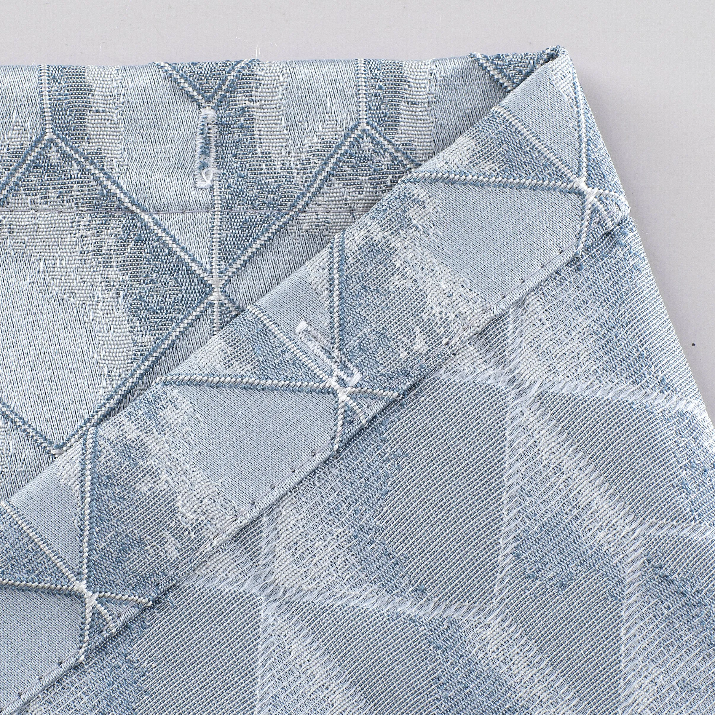 Dainty Home Topaz 3D Embossed Textured Lustrous Lurex Geometric Designed Fabric Shower Curtain