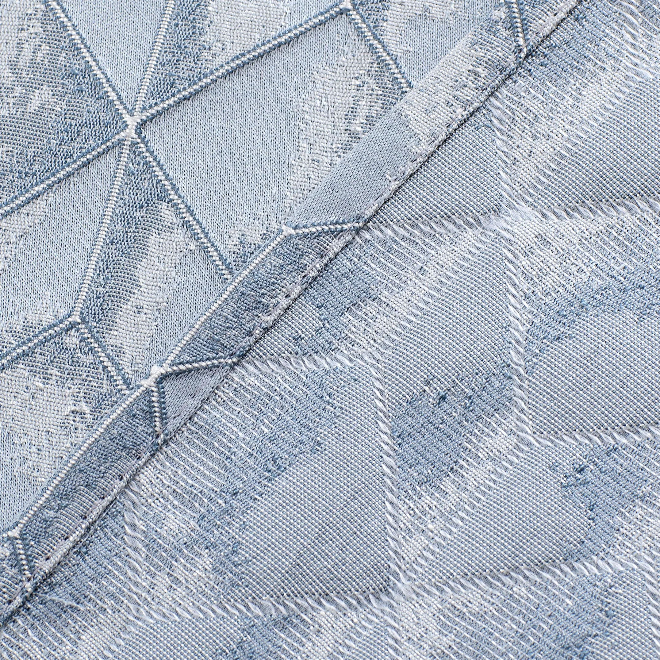 Dainty Home Topaz 3D Embossed Textured Lustrous Lurex Geometric Designed Fabric Shower Curtain