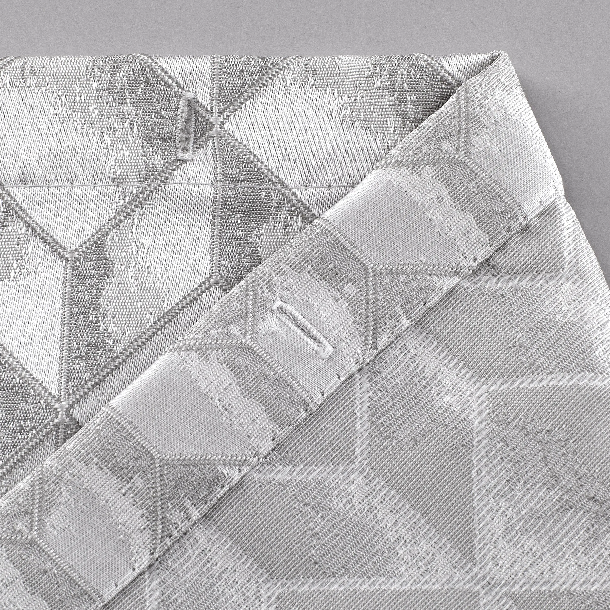 Dainty Home Topaz 3D Embossed Textured Lustrous Lurex Geometric Designed Fabric Shower Curtain