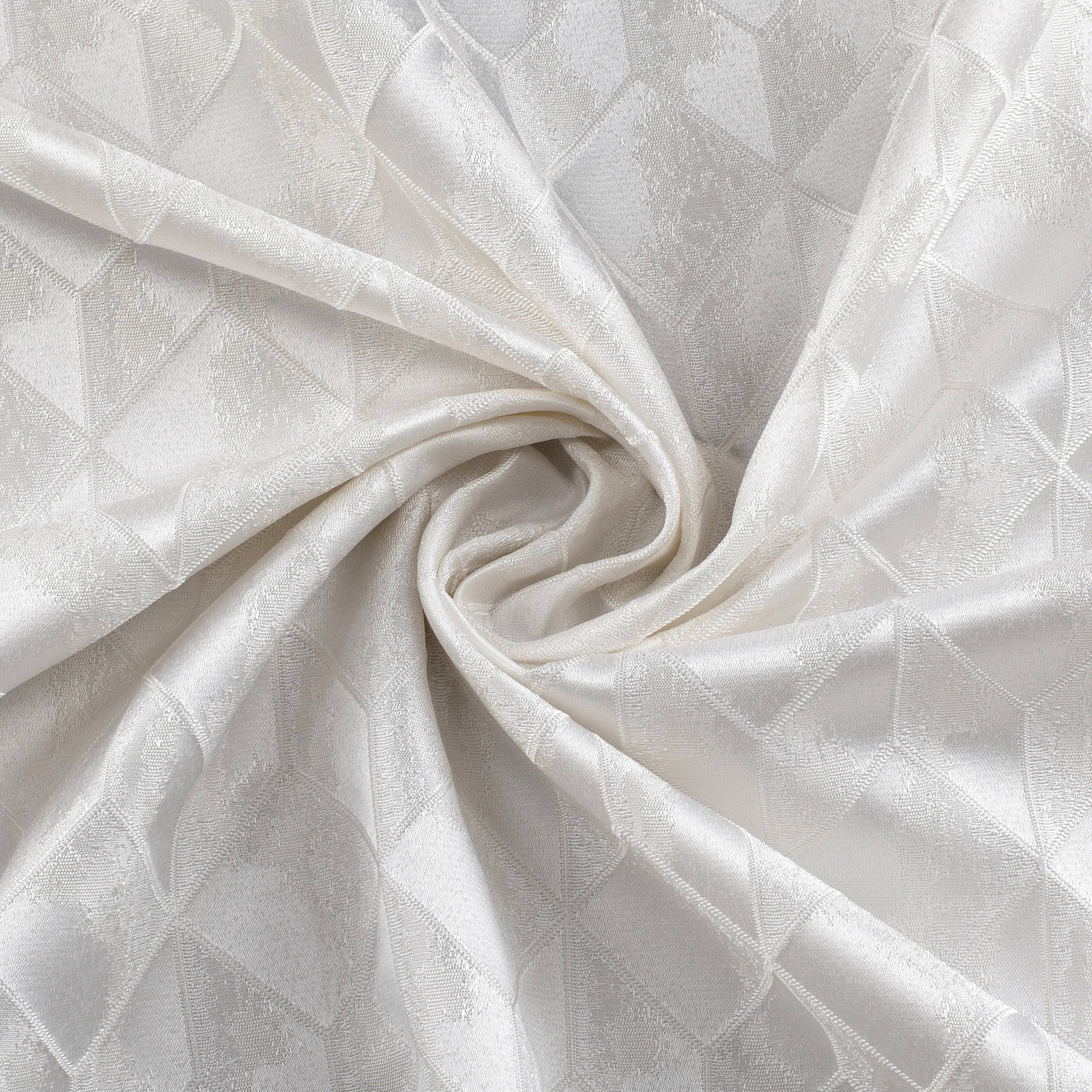 Dainty Home Topaz 3D Embossed Textured Lustrous Lurex Geometric Designed Fabric Shower Curtain