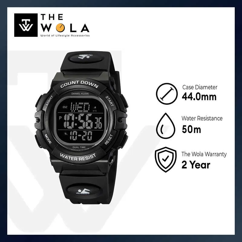 Daniel Klein Men Digital Watch DK-2164-1 Black Resin Strap