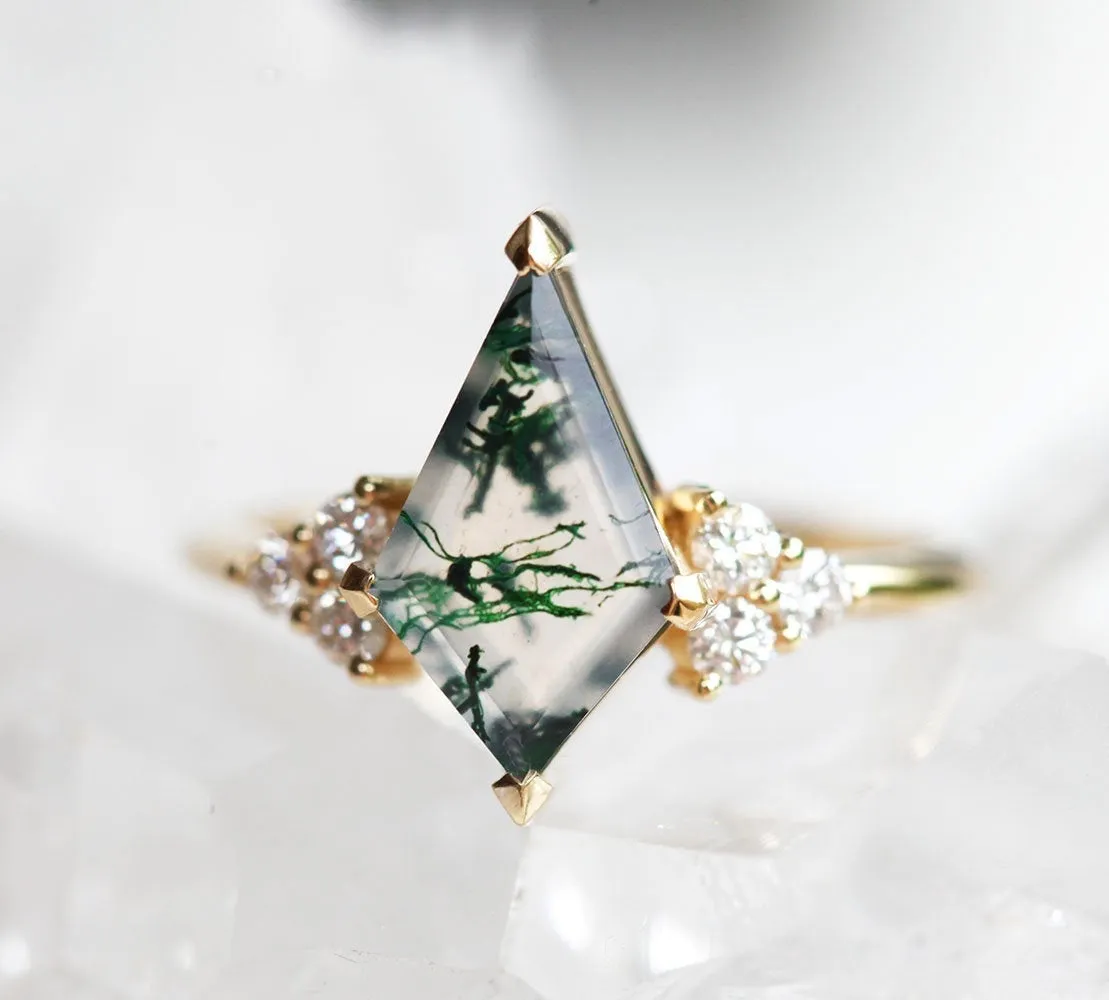 Dawn Moss Agate Ring Set