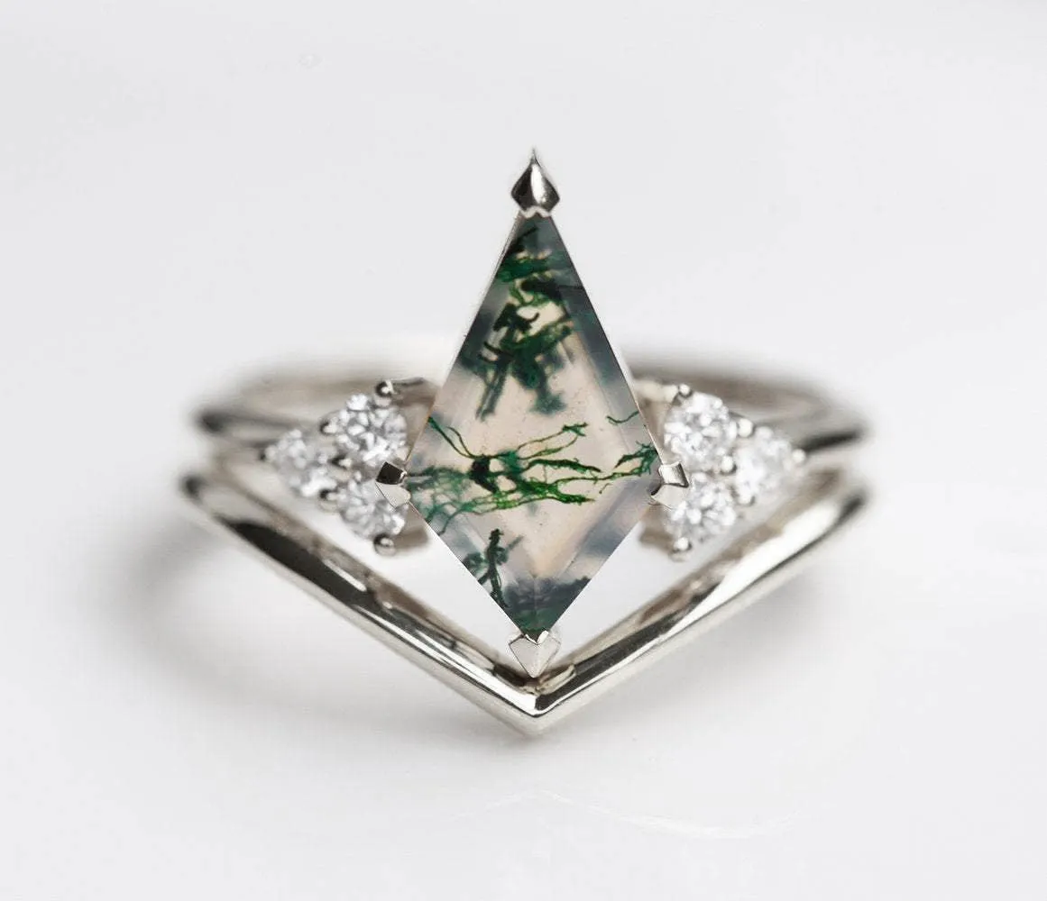 Dawn Moss Agate Ring Set