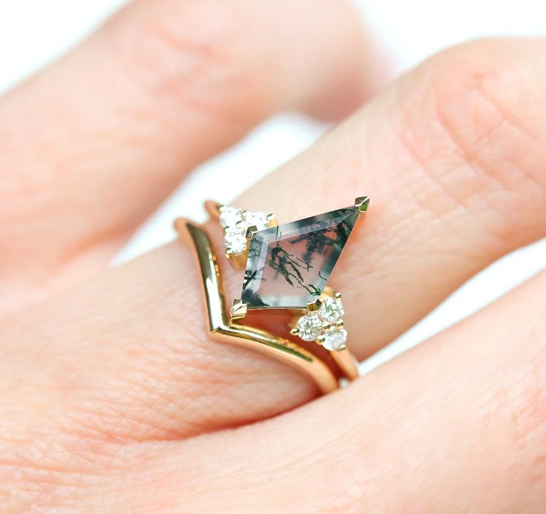 Dawn Moss Agate Ring Set
