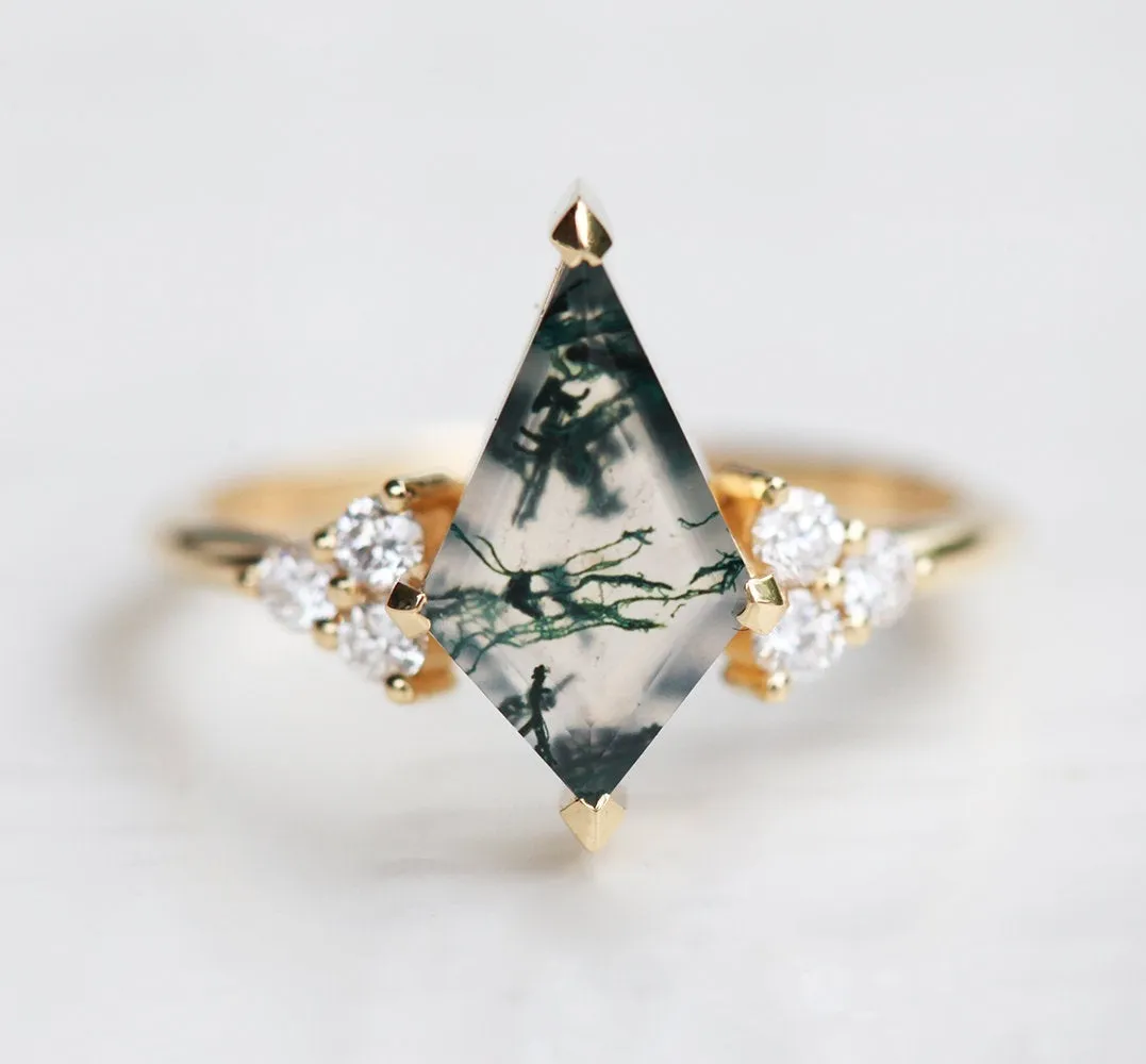 Dawn Moss Agate Ring Set