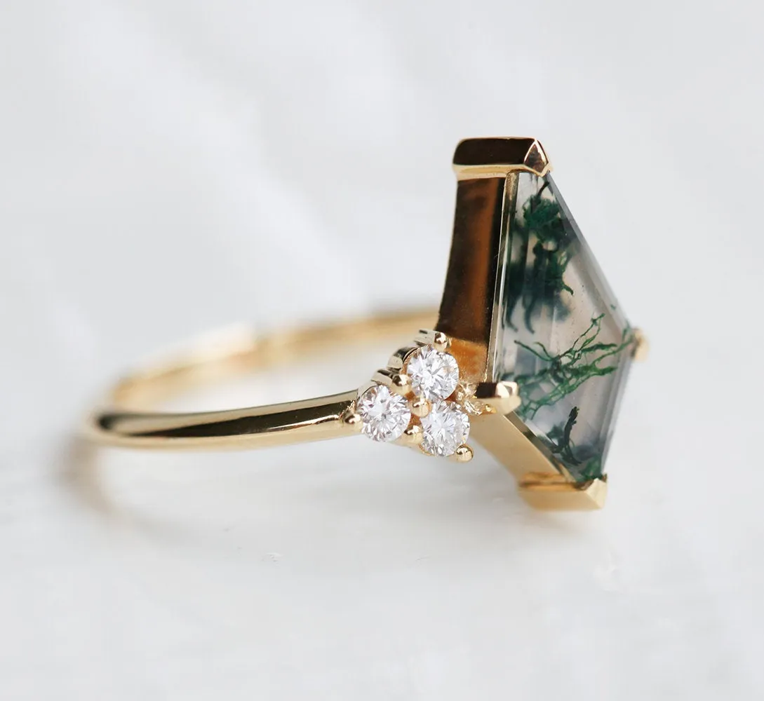Dawn Moss Agate Ring Set