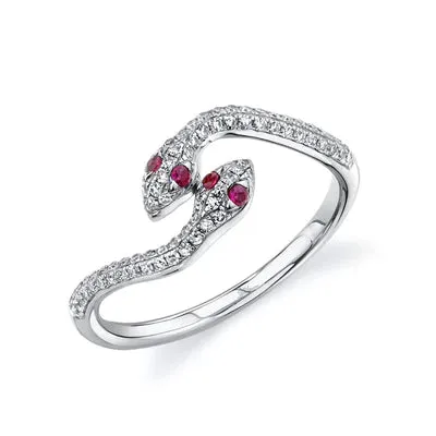 Diamond & Ruby Snake Ring