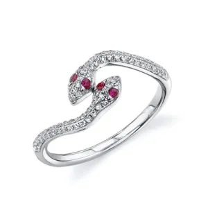 Diamond & Ruby Snake Ring