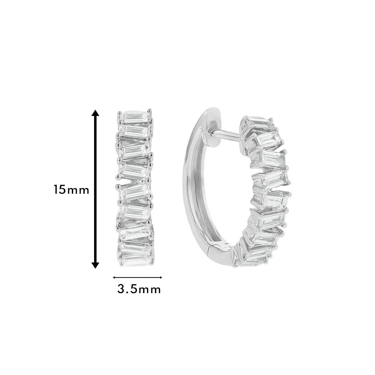 Diamond Baguette Hoop Earrings
