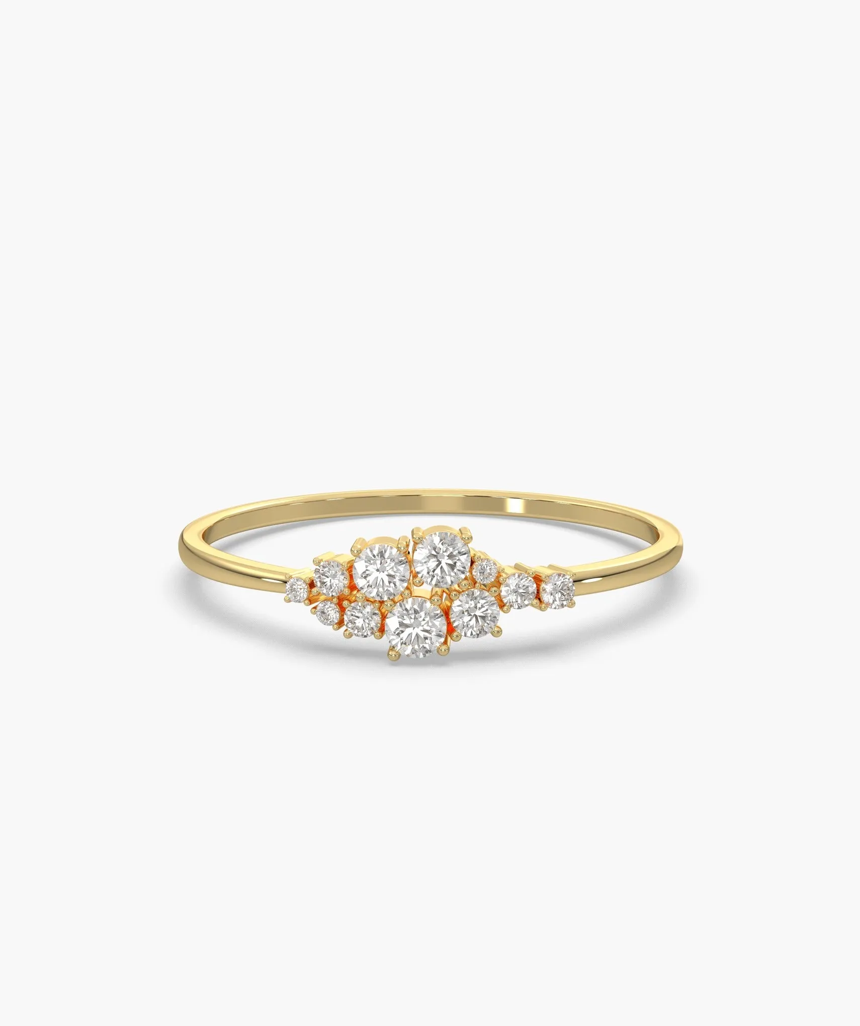 Diamond Cluster Charm Ring