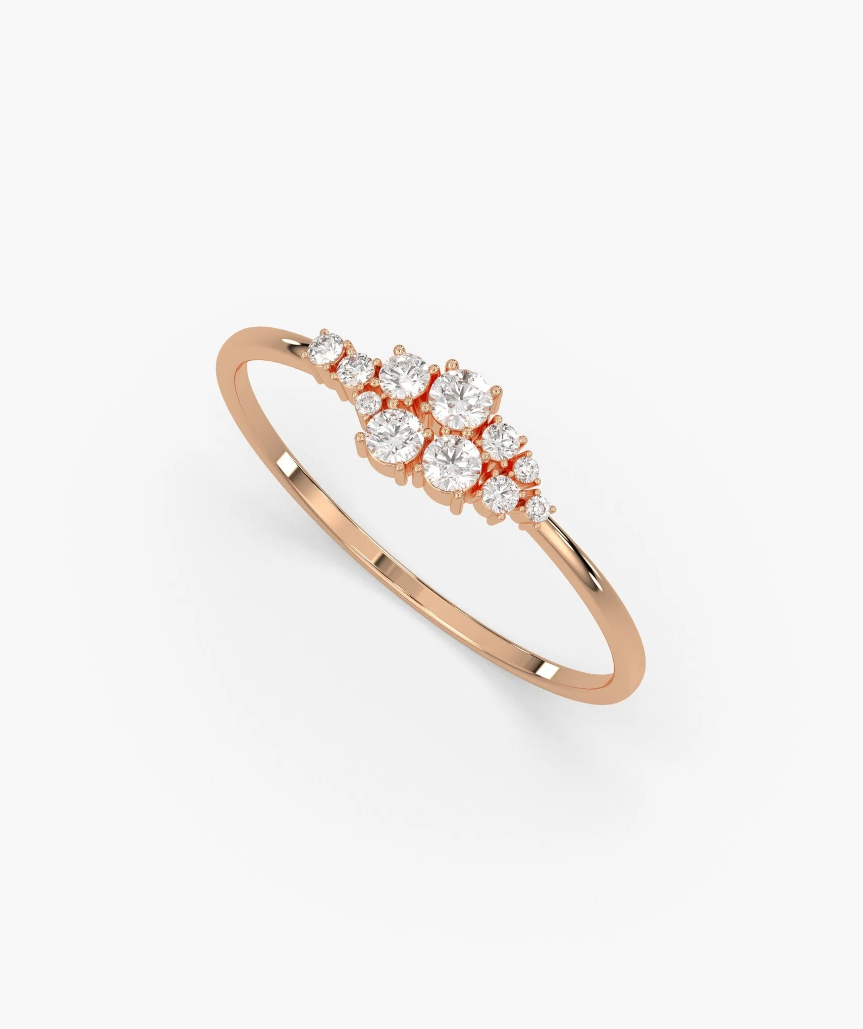 Diamond Cluster Charm Ring