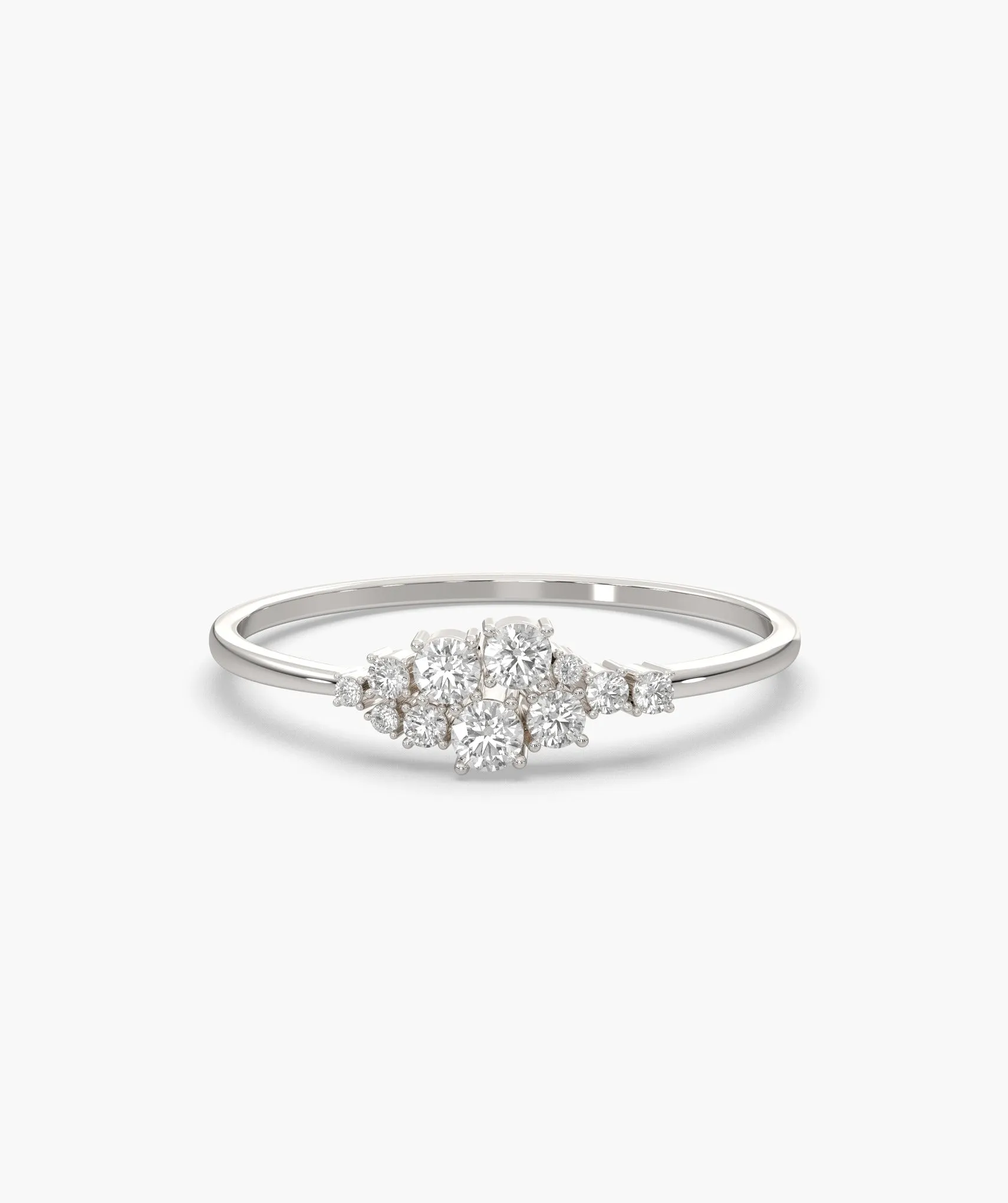 Diamond Cluster Charm Ring