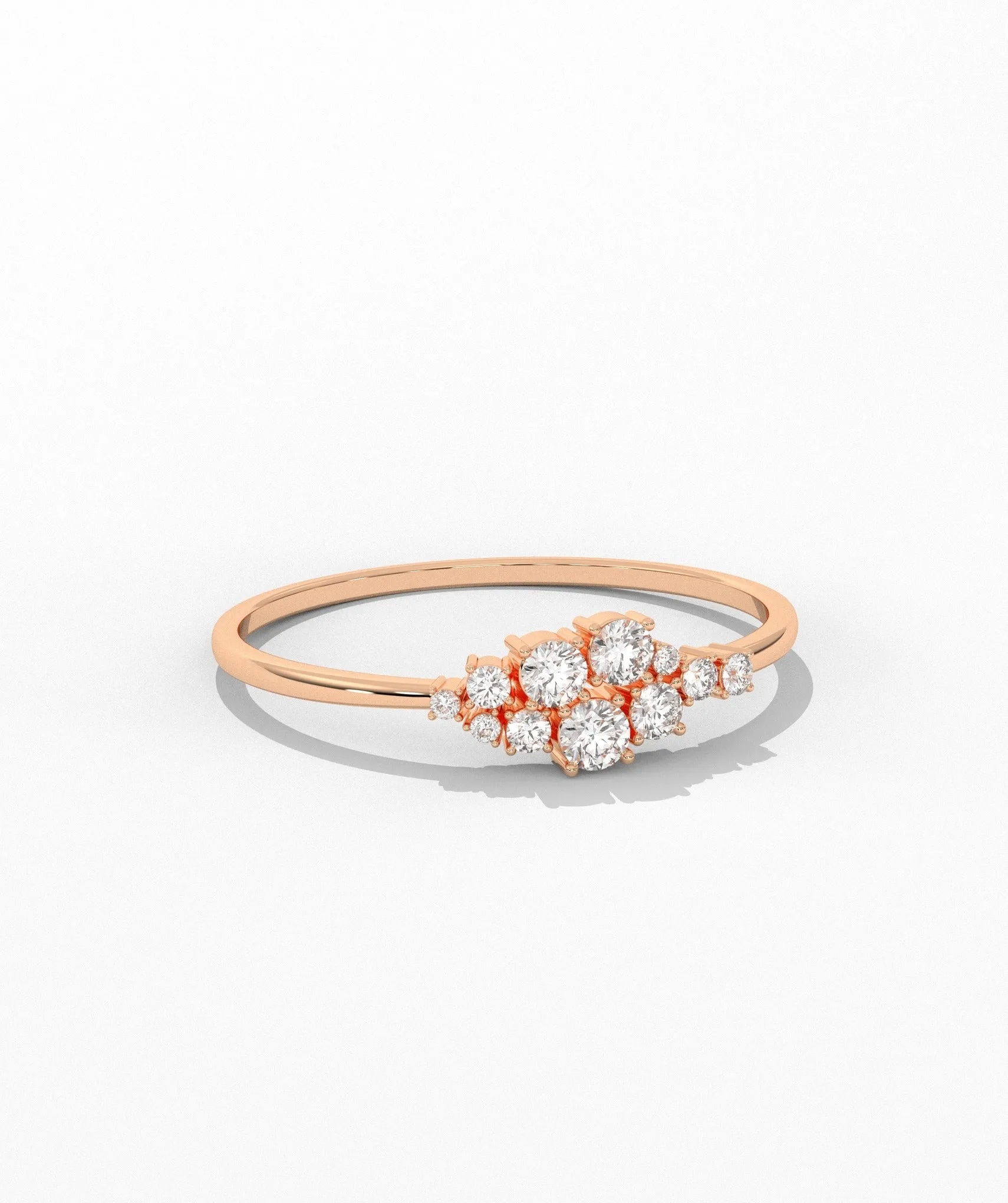 Diamond Cluster Charm Ring