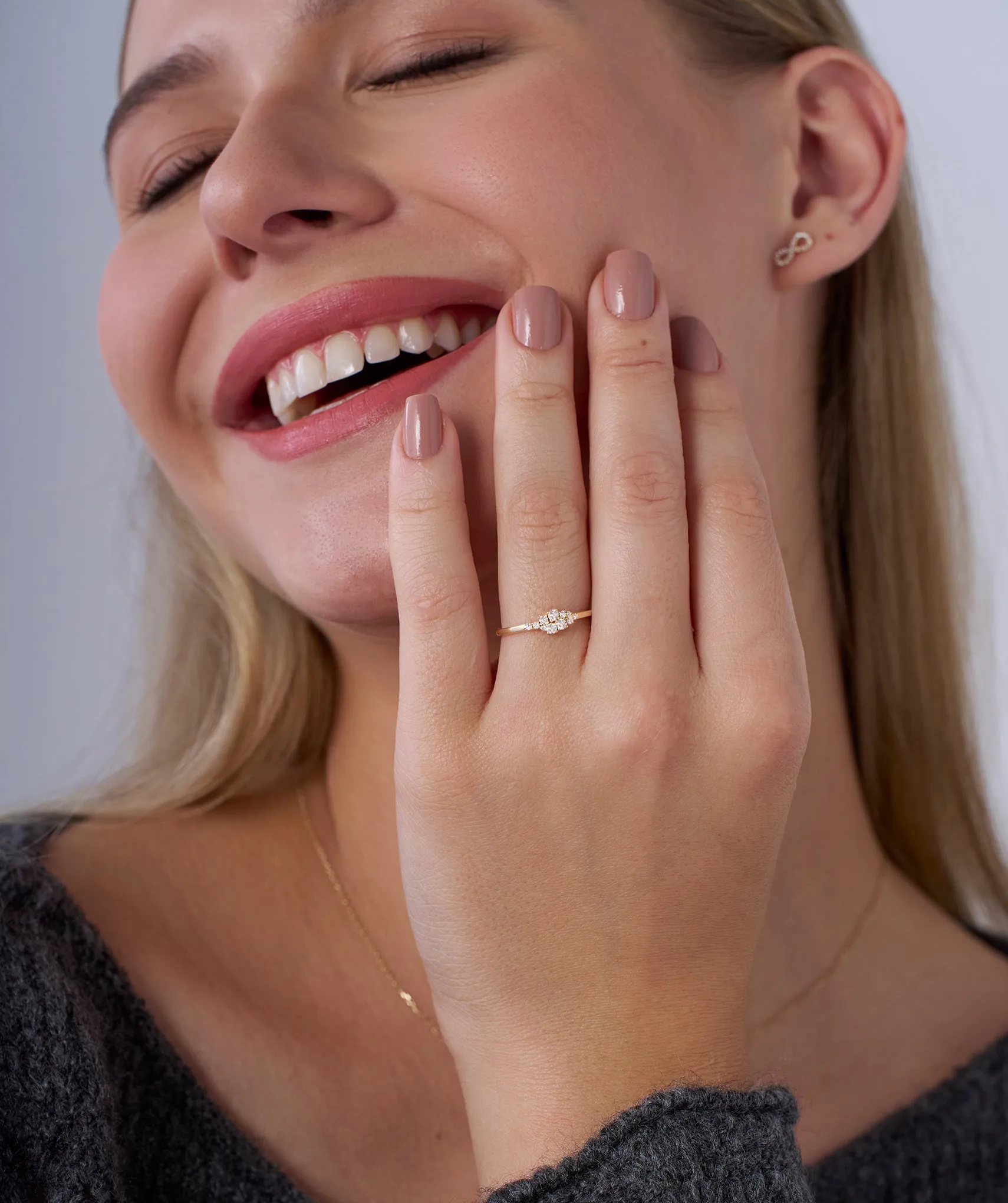 Diamond Cluster Charm Ring