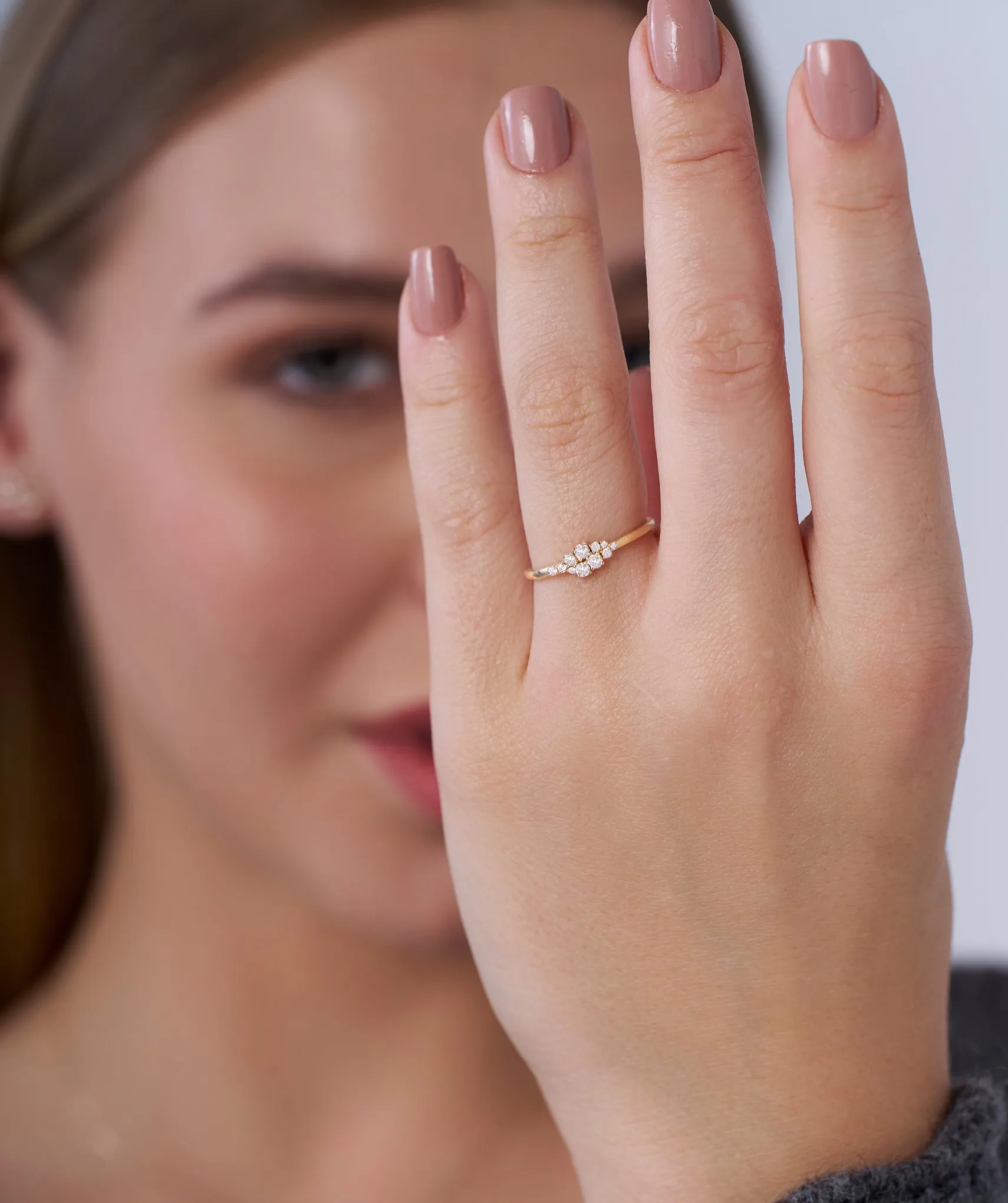 Diamond Cluster Charm Ring