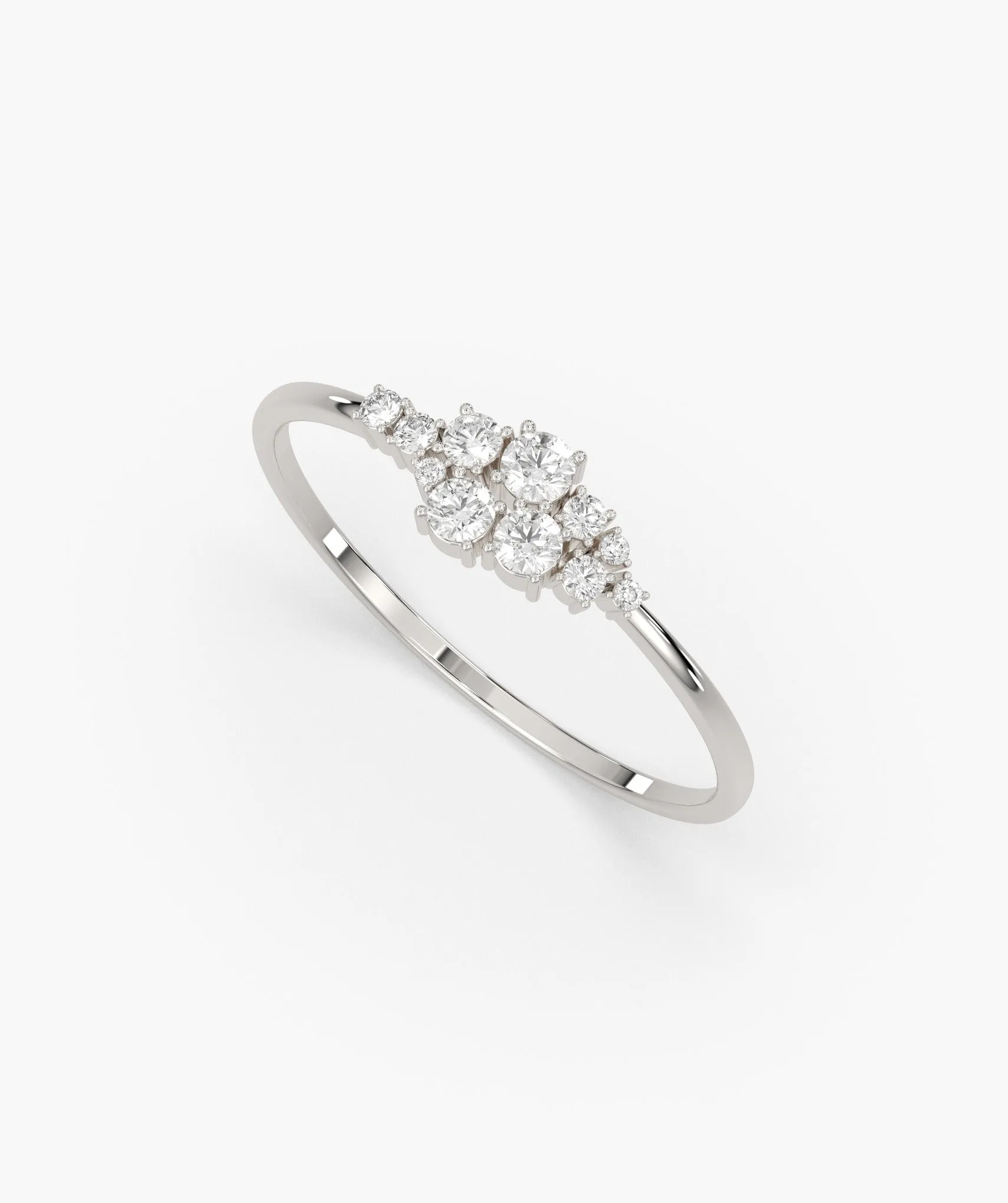 Diamond Cluster Charm Ring