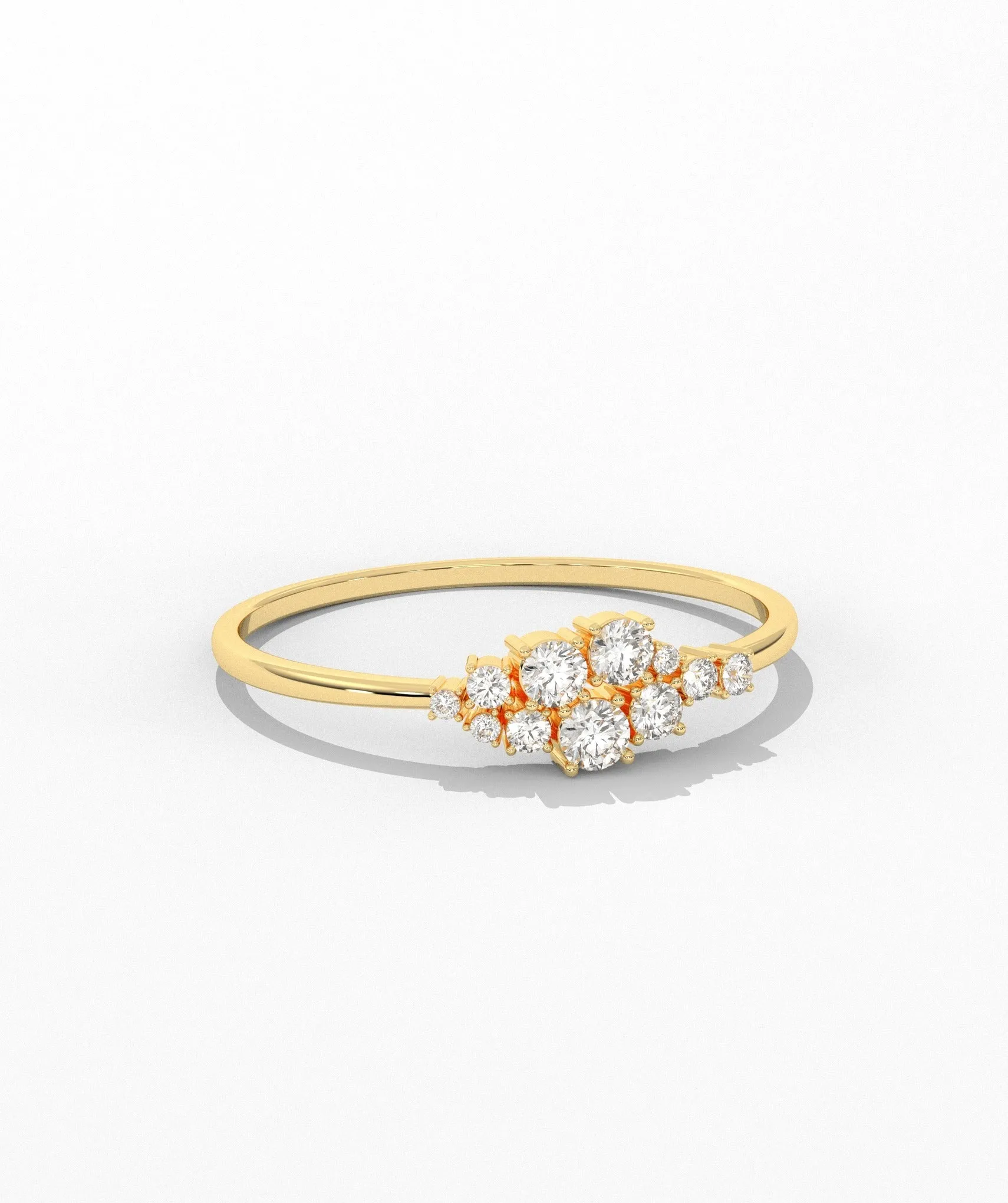 Diamond Cluster Charm Ring