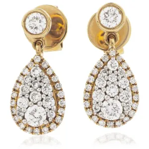 DIAMOND DROP EARRINGS IN 18K ROSE GOLD