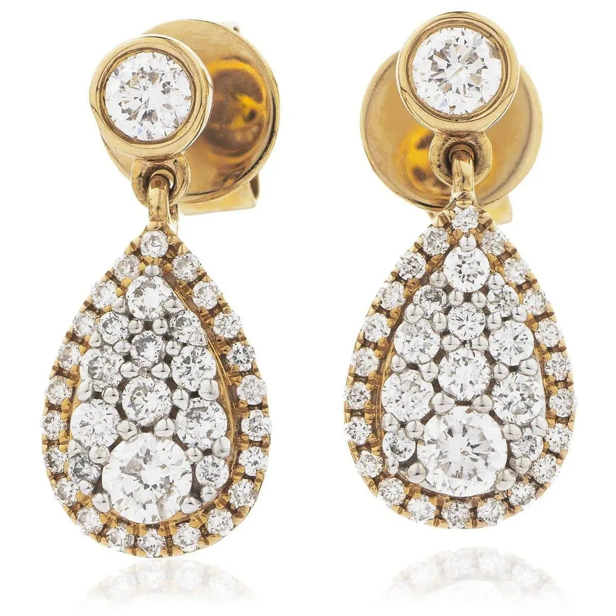 DIAMOND DROP EARRINGS IN 18K ROSE GOLD