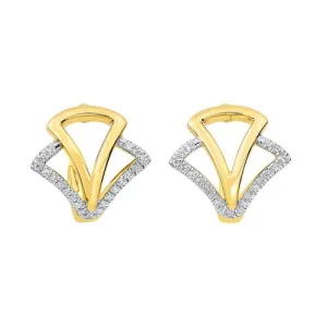 Diamond Geometric Earrings In 14K Yellow Gold (1/8 Ct. Tw.)