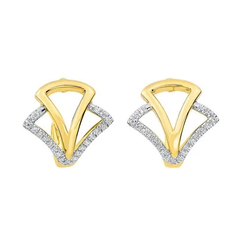 Diamond Geometric Earrings In 14K Yellow Gold (1/8 Ct. Tw.)