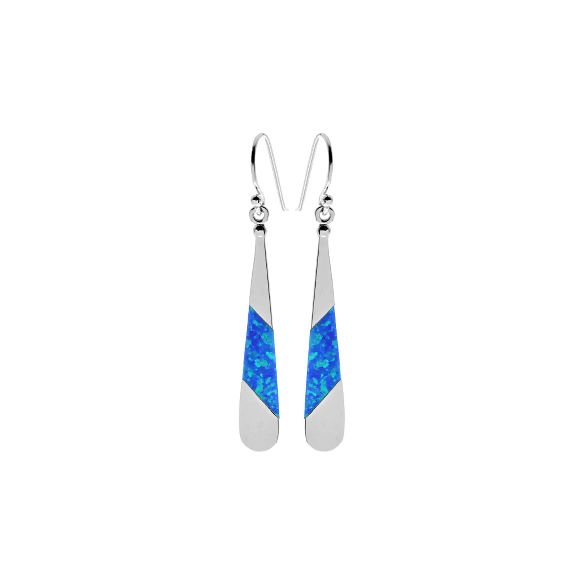 Diana blue opalique elongated teardrop earrings